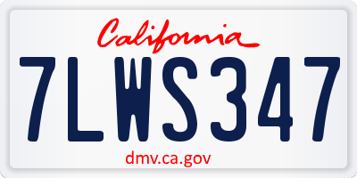 CA license plate 7LWS347