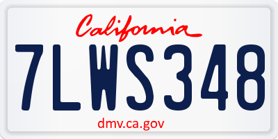 CA license plate 7LWS348