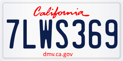 CA license plate 7LWS369