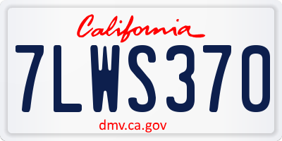 CA license plate 7LWS370