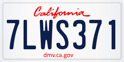 CA license plate 7LWS371