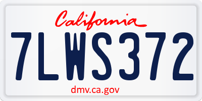 CA license plate 7LWS372