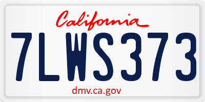CA license plate 7LWS373