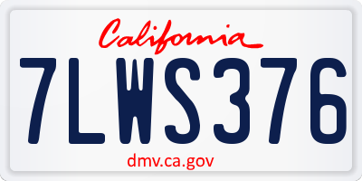 CA license plate 7LWS376