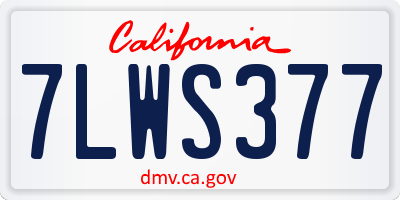 CA license plate 7LWS377