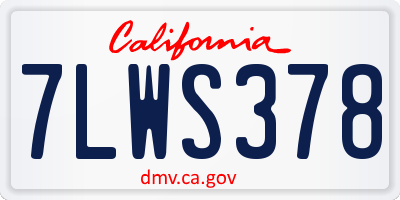 CA license plate 7LWS378