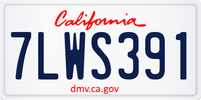 CA license plate 7LWS391