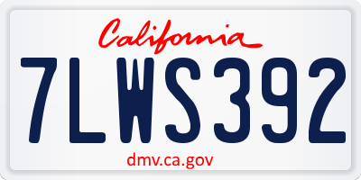 CA license plate 7LWS392