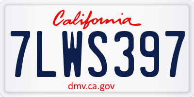 CA license plate 7LWS397