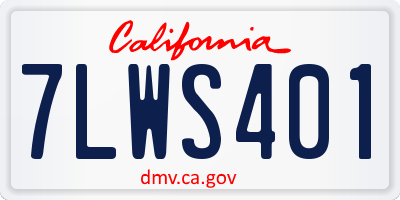 CA license plate 7LWS401