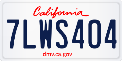 CA license plate 7LWS404