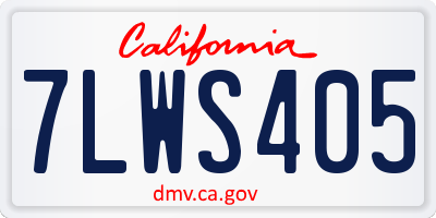 CA license plate 7LWS405