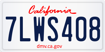 CA license plate 7LWS408