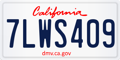 CA license plate 7LWS409
