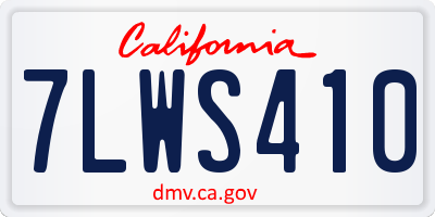 CA license plate 7LWS410