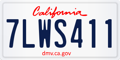 CA license plate 7LWS411
