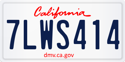 CA license plate 7LWS414
