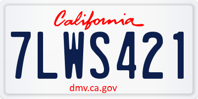 CA license plate 7LWS421