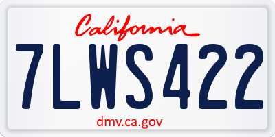 CA license plate 7LWS422