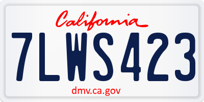CA license plate 7LWS423