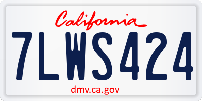 CA license plate 7LWS424