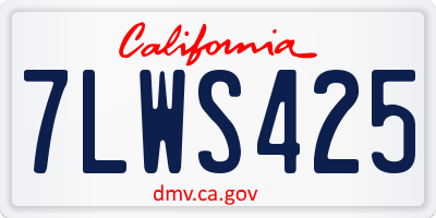 CA license plate 7LWS425