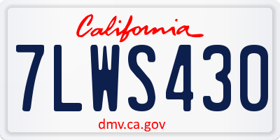 CA license plate 7LWS430
