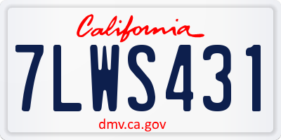 CA license plate 7LWS431