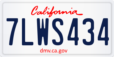 CA license plate 7LWS434