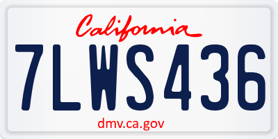CA license plate 7LWS436