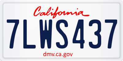 CA license plate 7LWS437