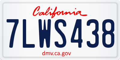 CA license plate 7LWS438