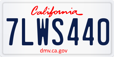 CA license plate 7LWS440