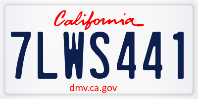 CA license plate 7LWS441
