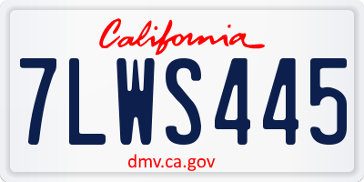 CA license plate 7LWS445