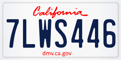 CA license plate 7LWS446