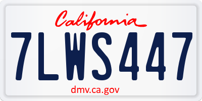 CA license plate 7LWS447