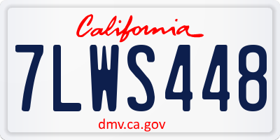 CA license plate 7LWS448