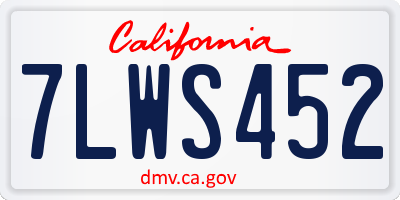 CA license plate 7LWS452