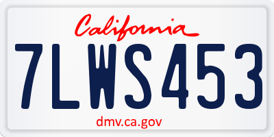 CA license plate 7LWS453
