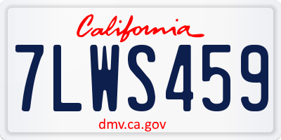 CA license plate 7LWS459