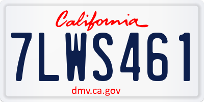 CA license plate 7LWS461