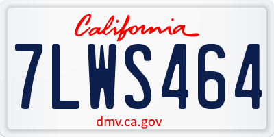 CA license plate 7LWS464