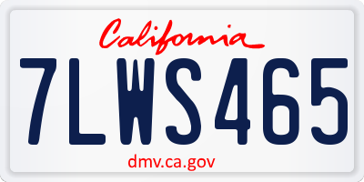 CA license plate 7LWS465
