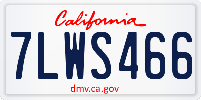 CA license plate 7LWS466