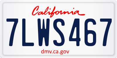 CA license plate 7LWS467