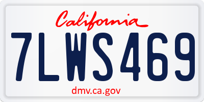 CA license plate 7LWS469