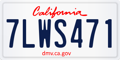 CA license plate 7LWS471