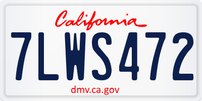 CA license plate 7LWS472