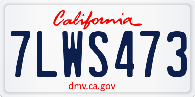 CA license plate 7LWS473